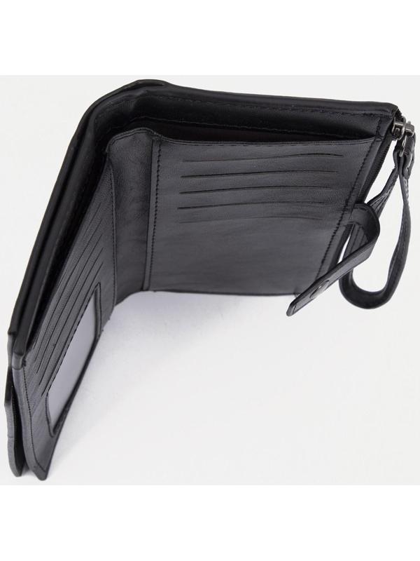 Портмоне на кнопке, цвет чёрный