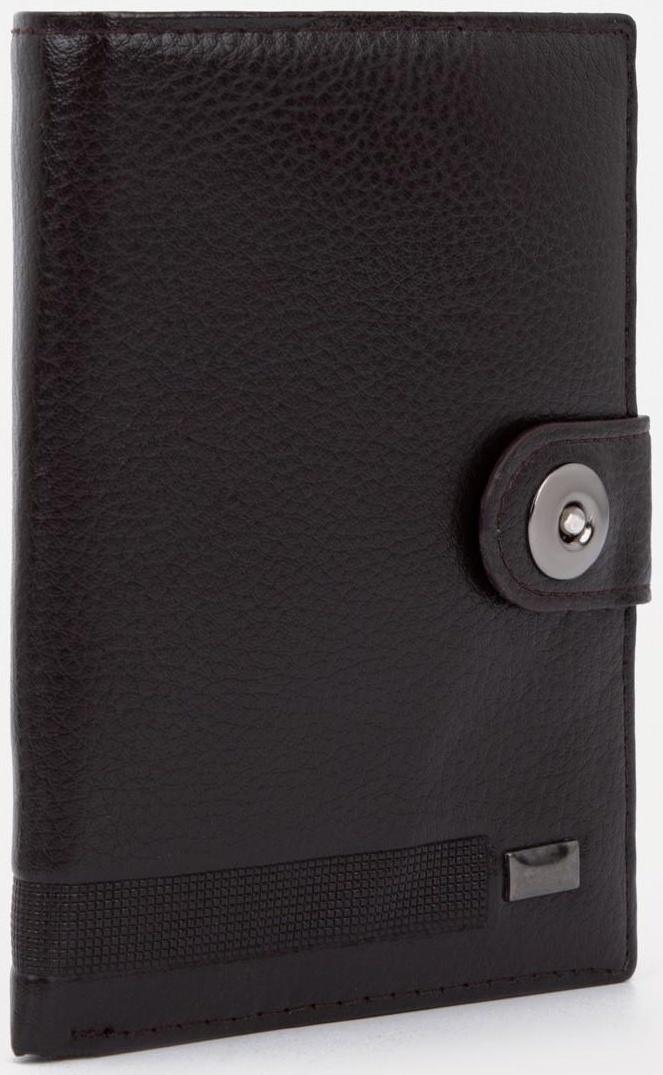Портмоне на магните, отдел для автодокументов и паспорта, цвет чёрный