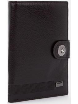 Портмоне на магните, отдел для автодокументов и паспорта, цвет чёрный