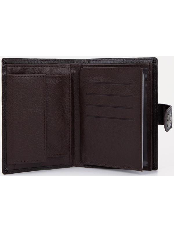 Портмоне на магните, отдел для автодокументов и паспорта, цвет чёрный