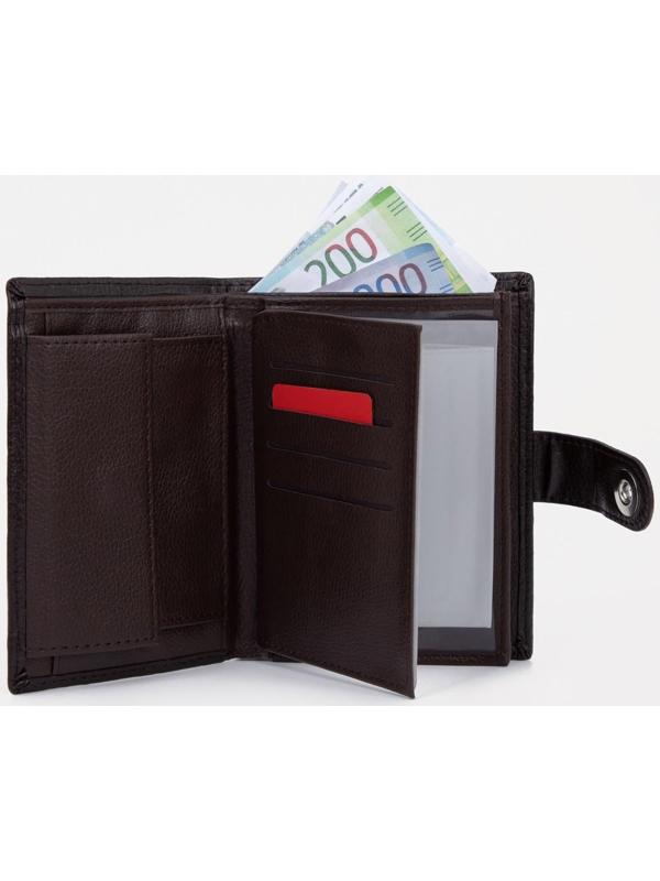 Портмоне на магните, отдел для автодокументов и паспорта, цвет чёрный