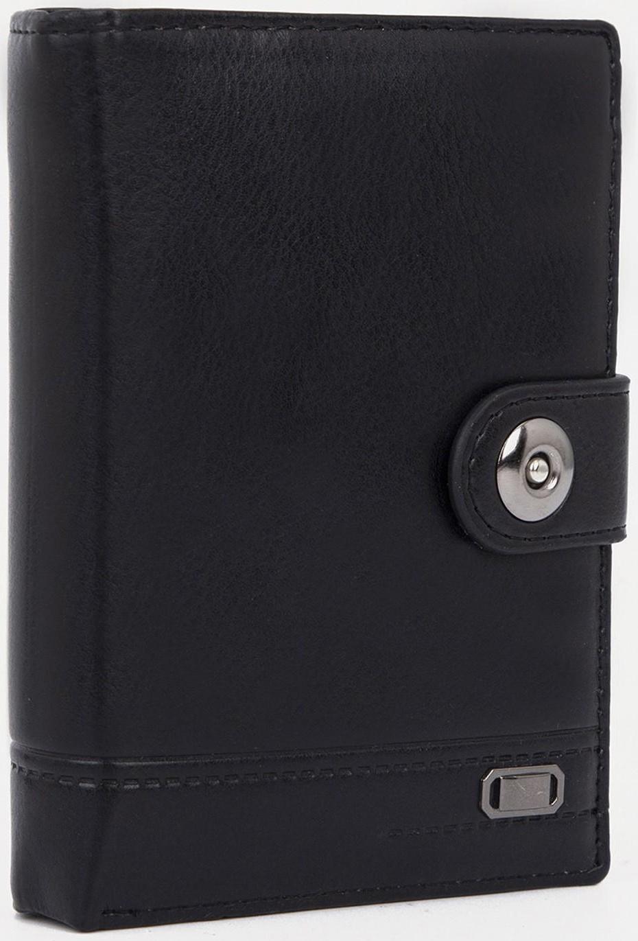 Портмоне на магните, отдел для автодокументов и паспорта, цвет чёрный