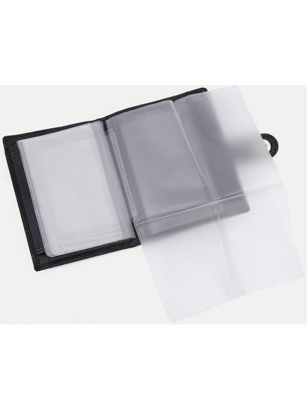 Портмоне на магните, отдел для автодокументов и паспорта, цвет чёрный