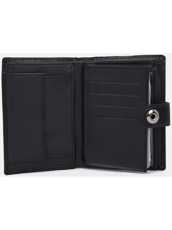 Портмоне на магните, отдел для автодокументов и паспорта, цвет чёрный