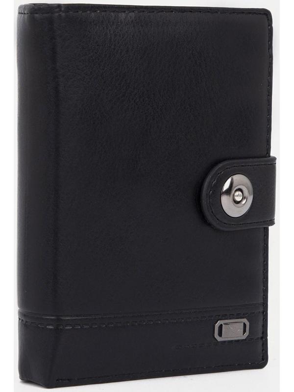 Портмоне на магните, отдел для автодокументов и паспорта, цвет чёрный
