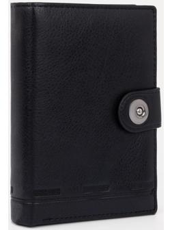 Портмоне на магните, отдел для автодокументов и паспорта, цвет чёрный