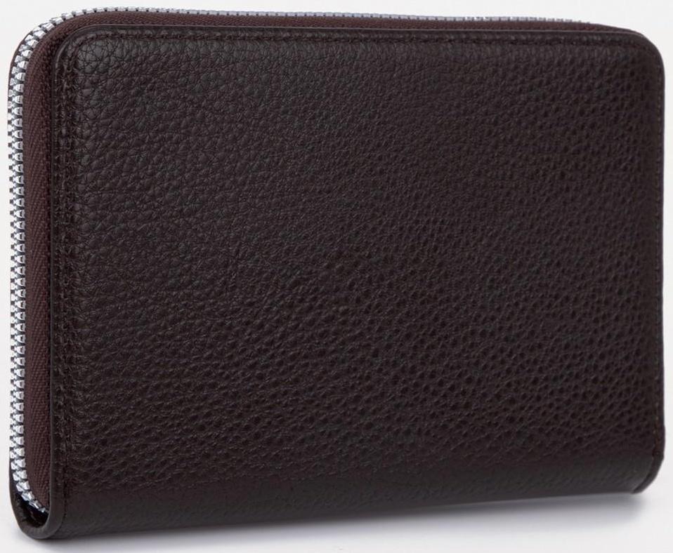 Портмоне на молнии 3 в 1 для автодокументов и паспорта, 2 отдела, для карт, для монет, цвет коричневый