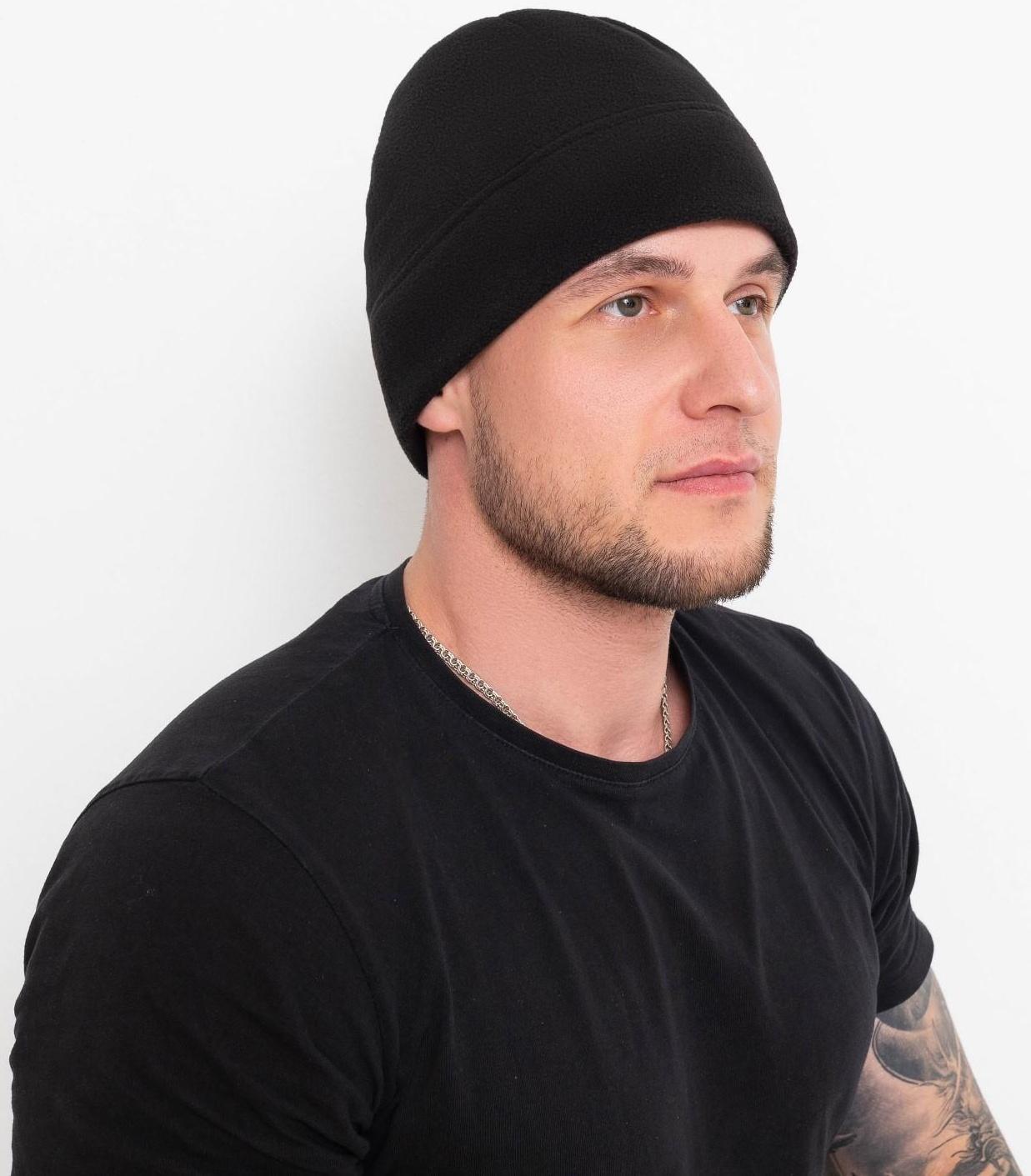 Шапка/подшлемник утепленный, флисовый, цвет чёрный, размер 56-58