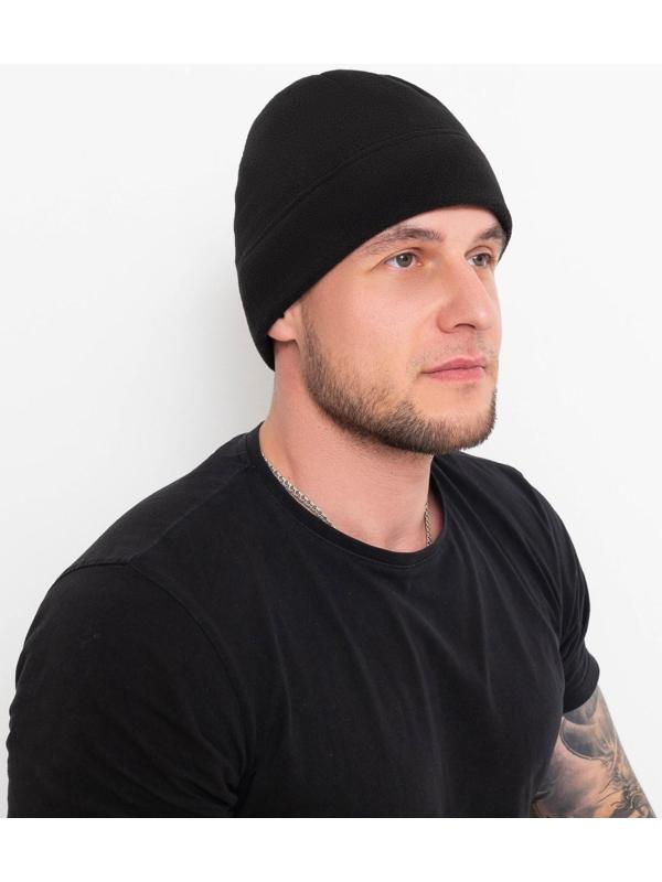 Шапка/подшлемник утепленный, флисовый, цвет чёрный, размер 56-58