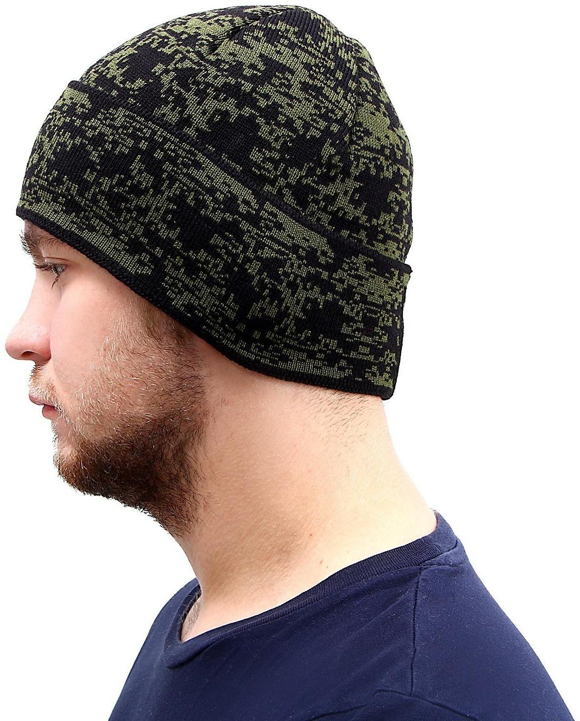 Шапка трикотаж на флисе кмф