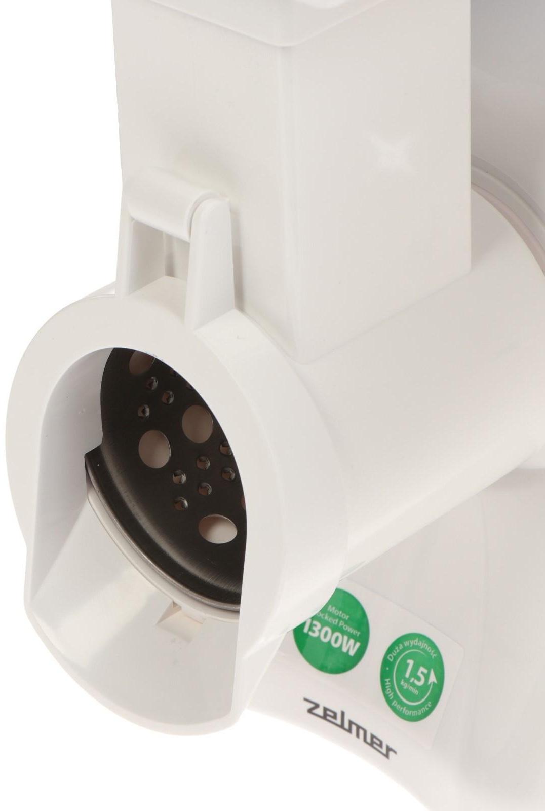 Мясорубка Zelmer ZMM2853B, 1300 Вт, 1.5 кг/мин, 4 насадки, белая
