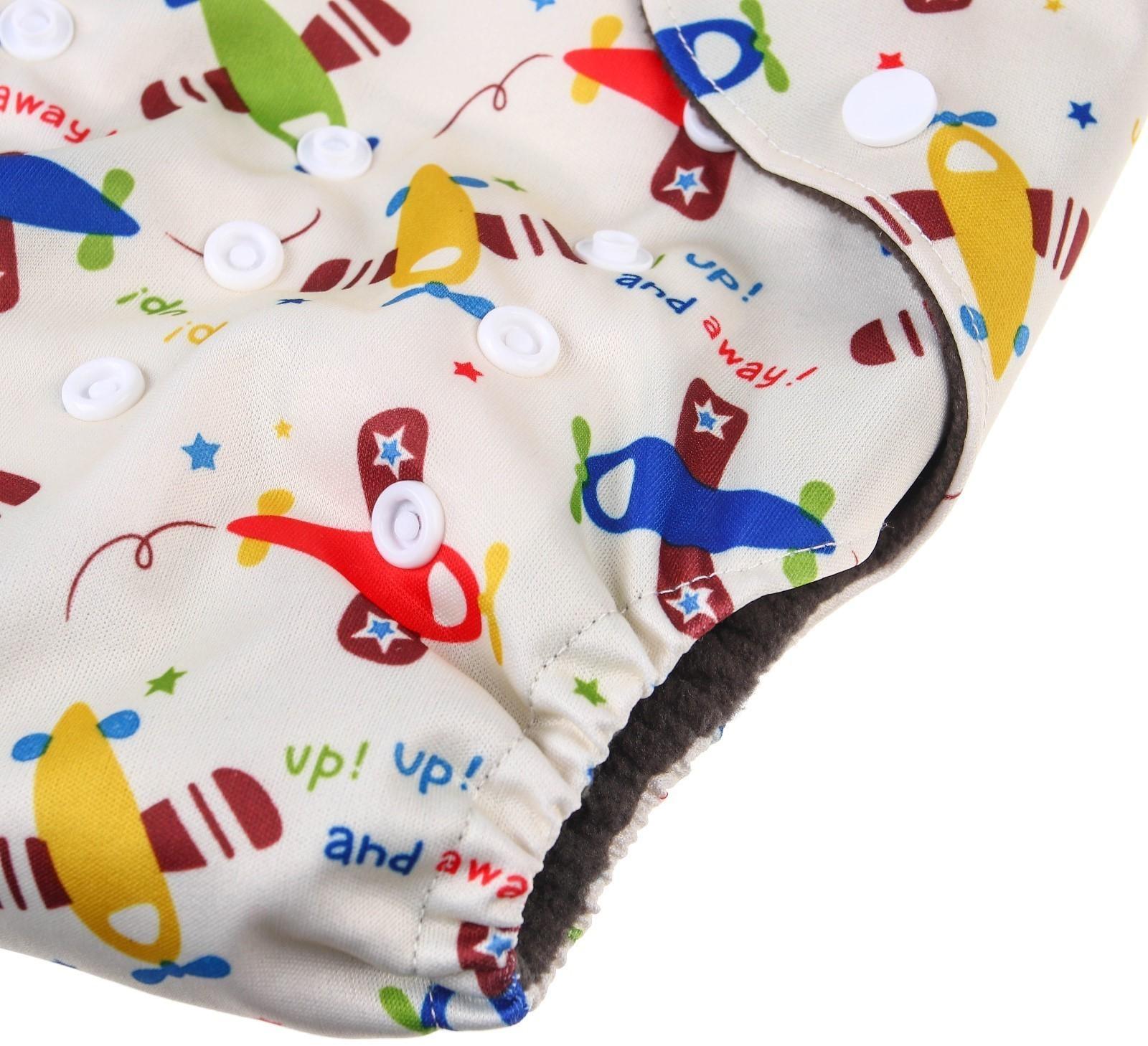 Трусики-подгузник, многоразовый, угольно-бамбуковая ткань, «Самолеты», от 0-36 мес.