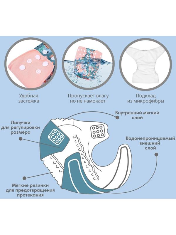 Трусики-подгузник, многоразовый, «Веточки»