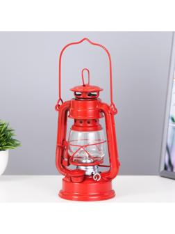 Керосиновая лампа декоративная красный 9,5х12,5х19 см