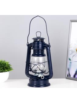 Керосиновая лампа декоративная синий 11.5*15*25 см