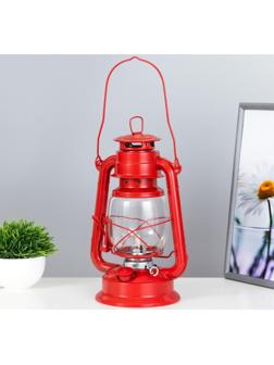 Керосиновая лампа декоративная красный 14х18х27,5 см