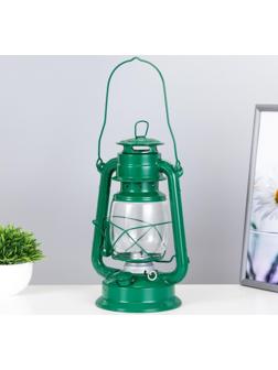 Керосиновая лампа декоративная зеленый 14х18х27,5 см