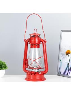Керосиновая лампа декоративная красный 14х18х30 см