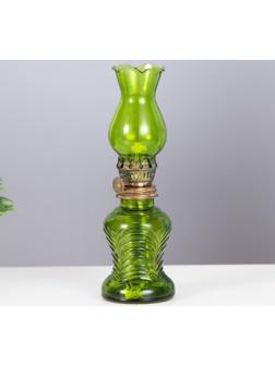 Керосиновая лампа декоративная зелёный 6.5*6.5*20 см