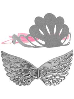 Карнавальный набор «Великолепие», 2 предмета: крылья, корона, цвет серебро
