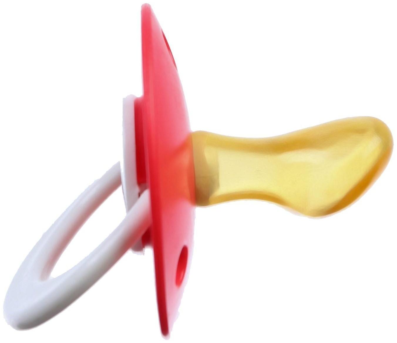 Соска-пустышка ортодонтическая, латекс, от 0 мес., с колпачком, цвет МИКС