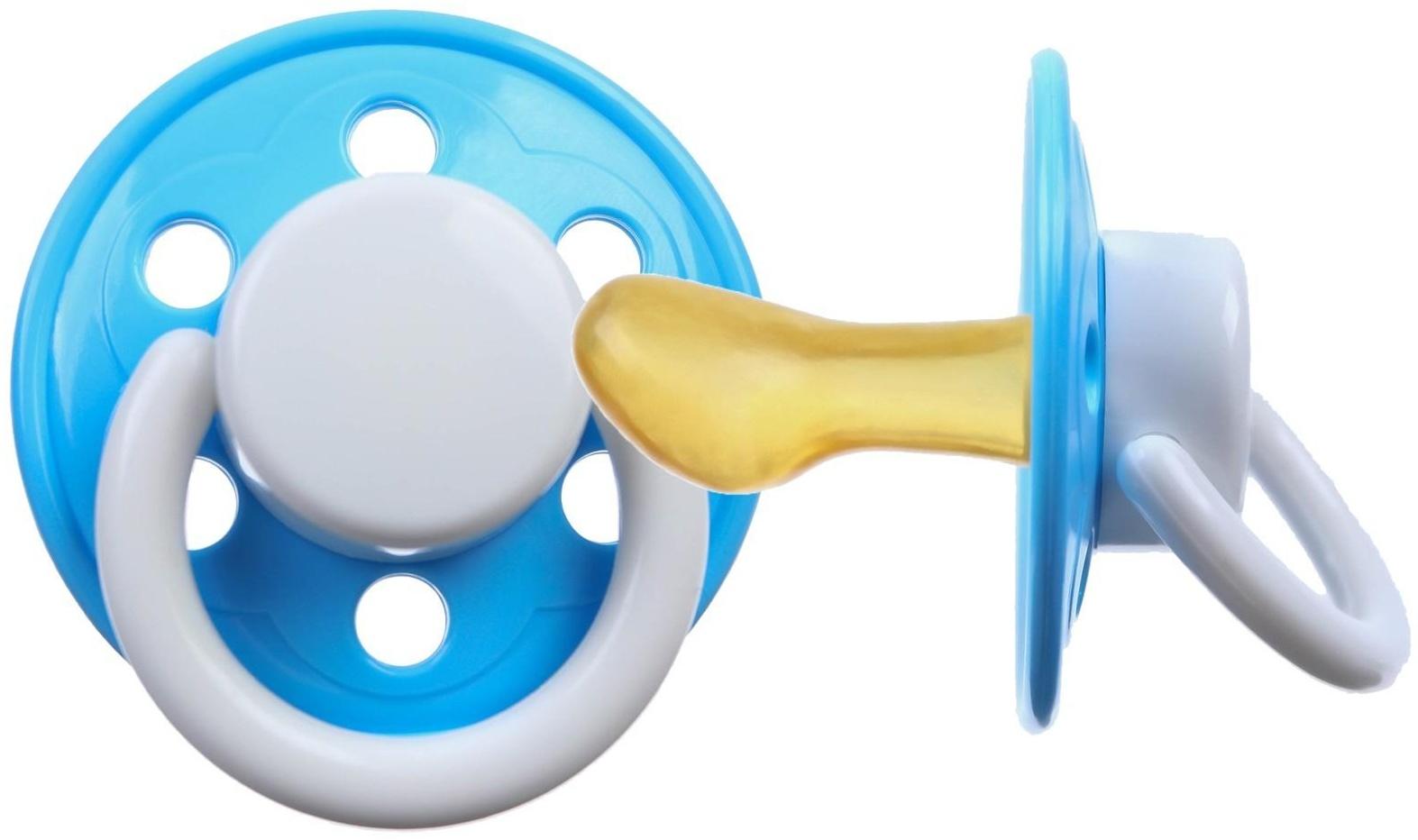 Соска-пустышка ортодонтическая, латекс, от 0 мес., цвет МИКС