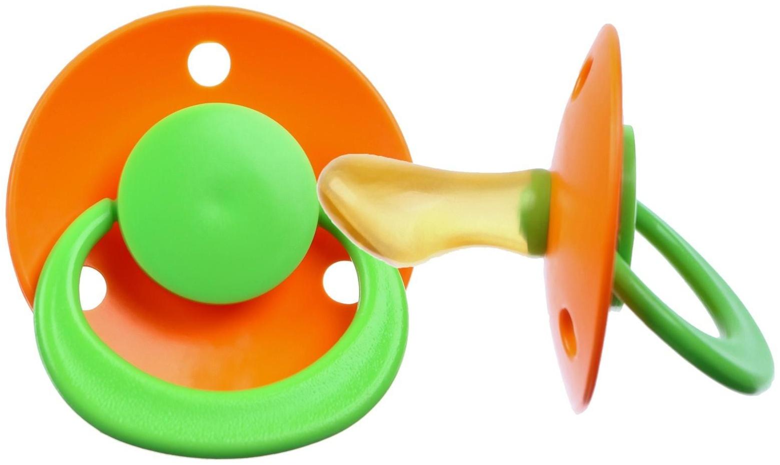 Соска - пустышка ортодонтическая, латекс, +0мес., цвет МИКС