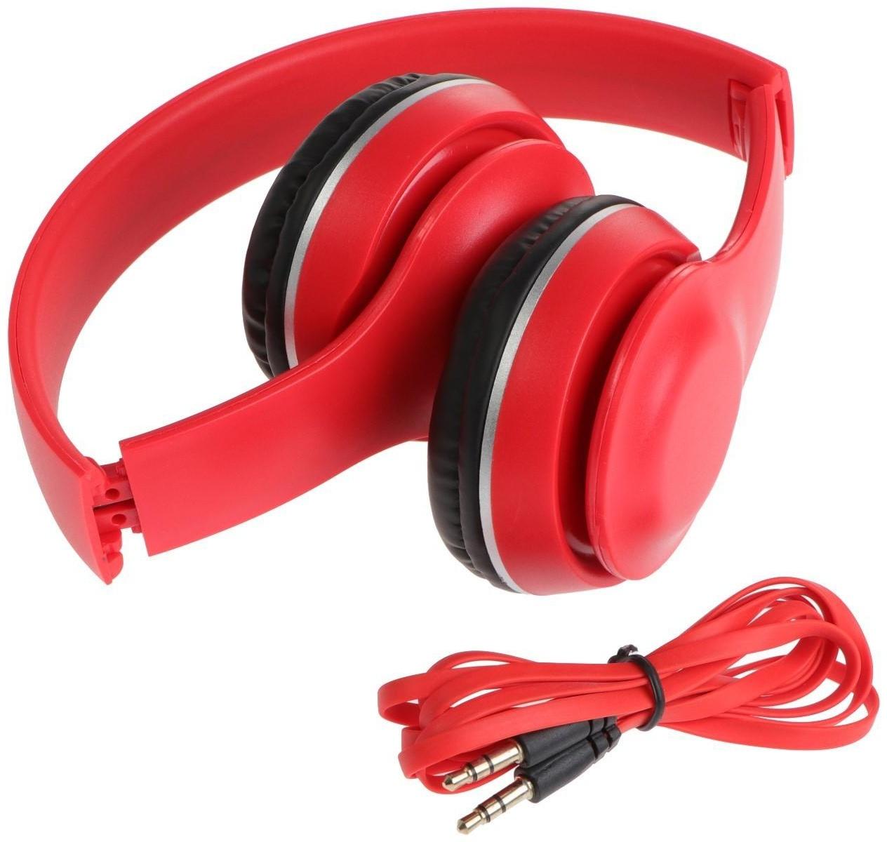 Наушники Perfeo SHARP PF_C3922, накладные, складные, 40мм, 100дБ, 32Ом, 3.5мм, 1.2м, красные