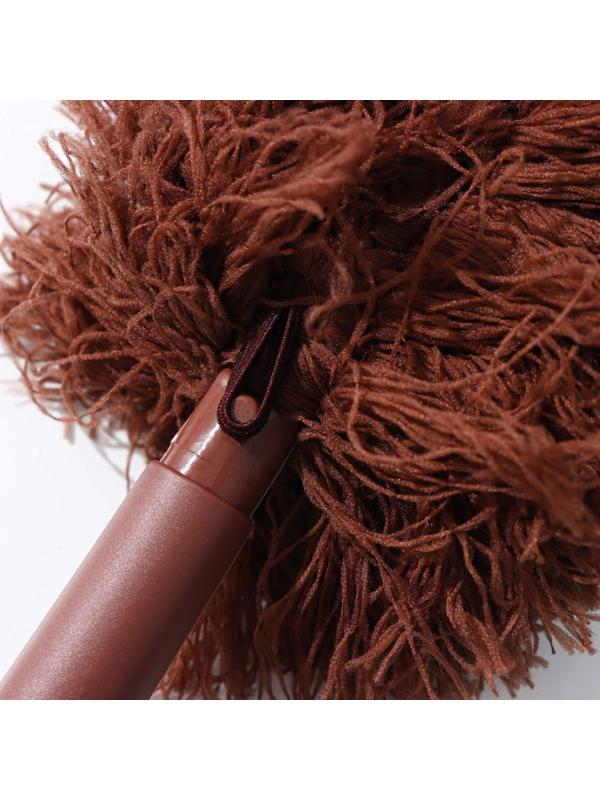 Щётка для удаления пыли Доляна «Антистатик», 29 см, с подставкой на присоске, микрофибра, цвет коричневый