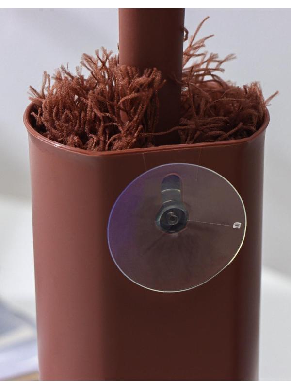 Щётка для удаления пыли Доляна «Антистатик», 29 см, с подставкой на присоске, микрофибра, цвет коричневый