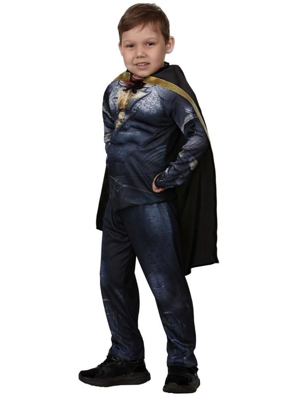 Карнавальный костюм «Чёрный Адам», с мускулами, р. 32, рост 128 см