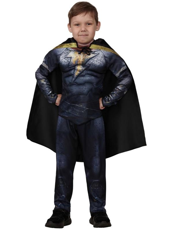 Карнавальный костюм «Чёрный Адам», с мускулами, р. 34, рост 134 см