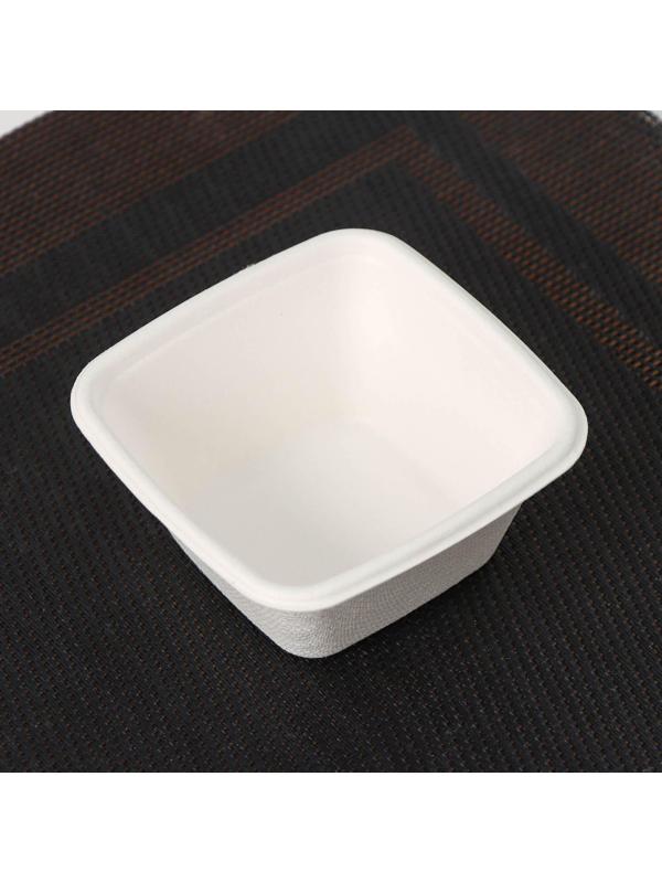 Форма для фуршетов, 100 мл, 8×8×2,7 см, сахарный тростник, 50 шт в упаковке, цвет белый