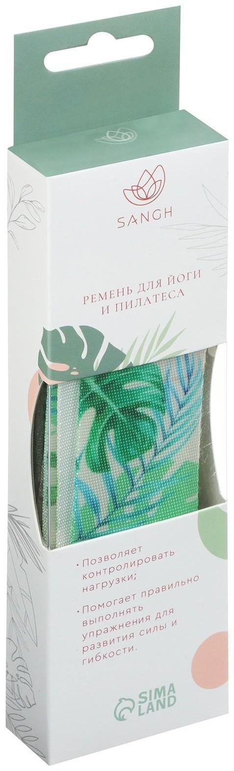 Ремень для йоги Tropics, 180 х 4 см, цвет зелёный