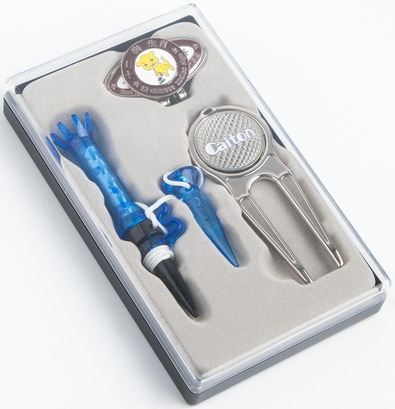 Подарочный набор PGM 3 в 1: брелок, вилка-маркер, подставка для мяча