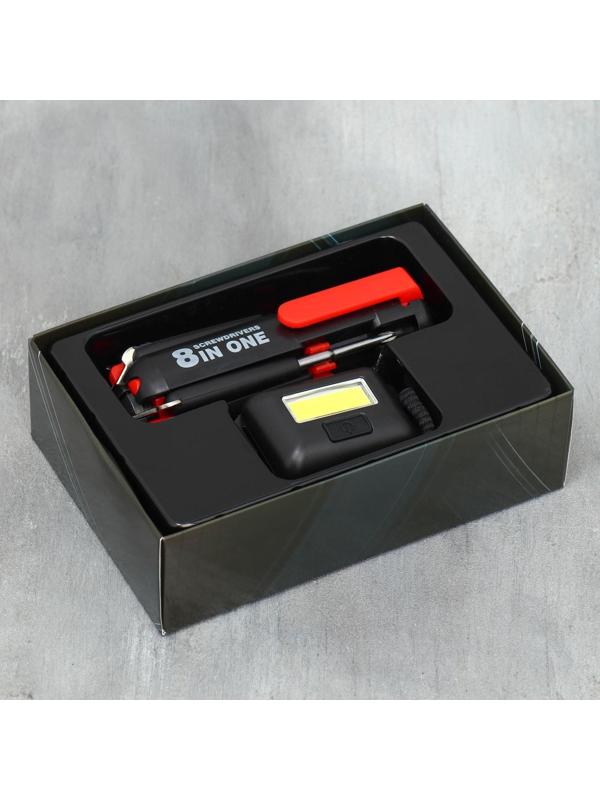 Набор автоаксессуаров 2 в 1 «Всегда под рукой»: мультитул и фонарик на голову