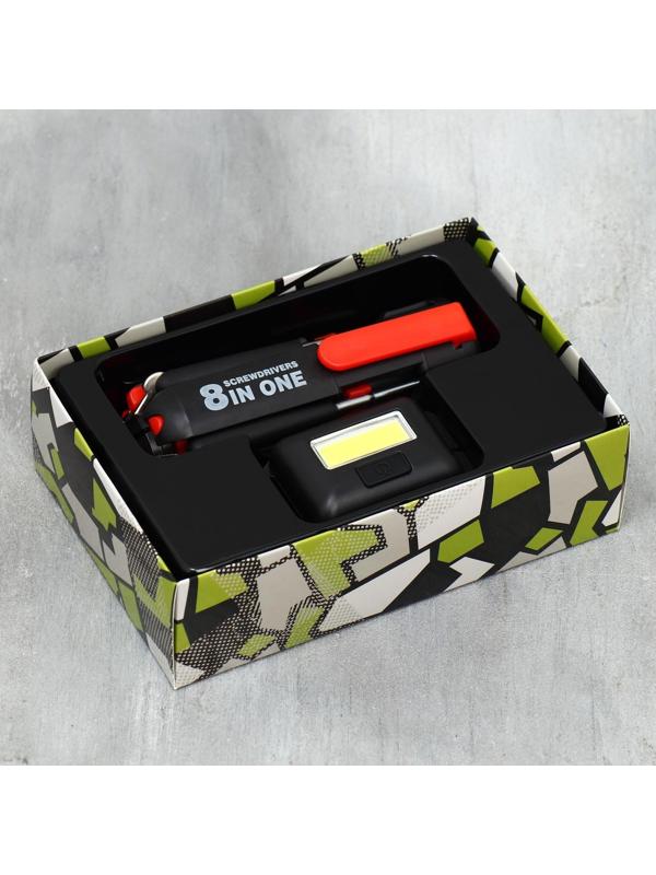 Набор автоаксессуаров 2 в 1 «Создан добиваться целей»: мультитул и фонарик на голову