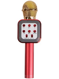 Микрофон для караоке Belsis MA3002BK, 3 Вт, 1200 мАч, Bluetooth, FM, microSD, красный