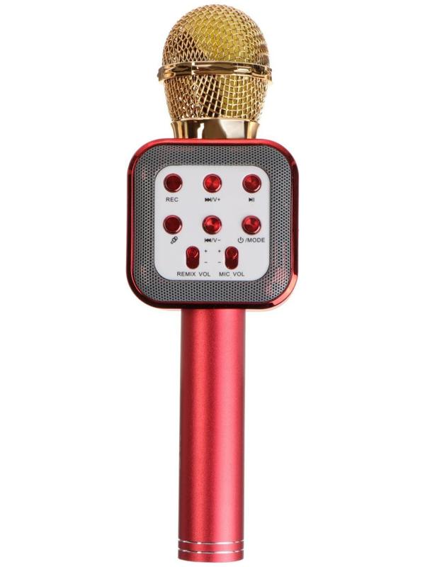 Микрофон для караоке Belsis MA3002BK, 3 Вт, 1200 мАч, Bluetooth, FM, microSD, красный