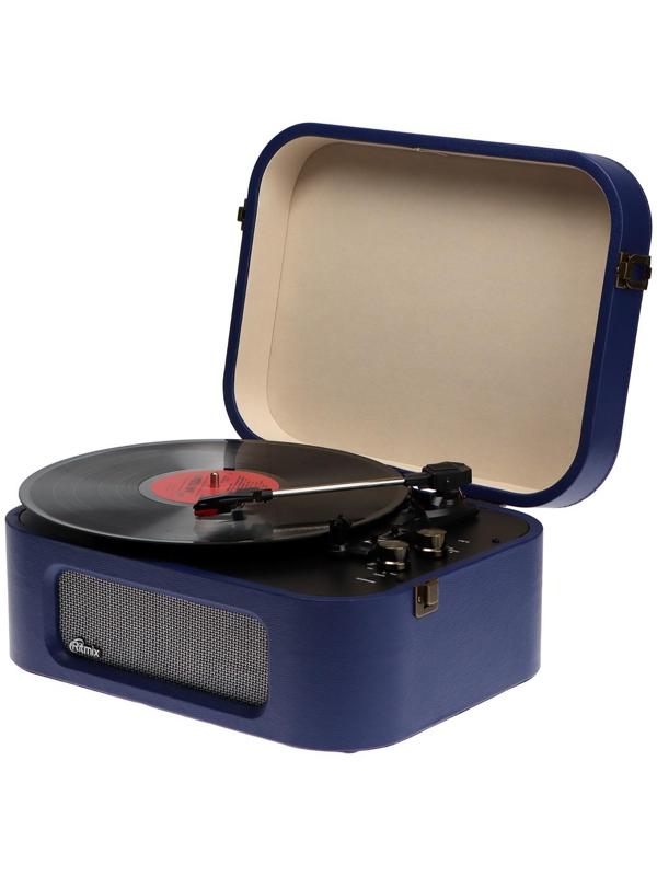 Проигрыватель виниловых дисков Ritmix LP-190B, 6 Вт, RCA, Jack 3.5, BT, синий