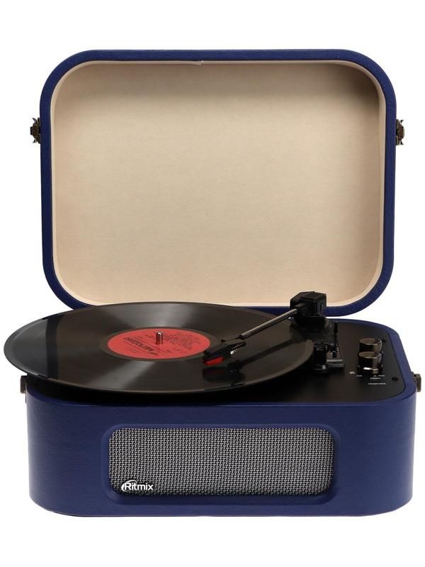 Проигрыватель виниловых дисков Ritmix LP-190B, 6 Вт, RCA, Jack 3.5, BT, синий