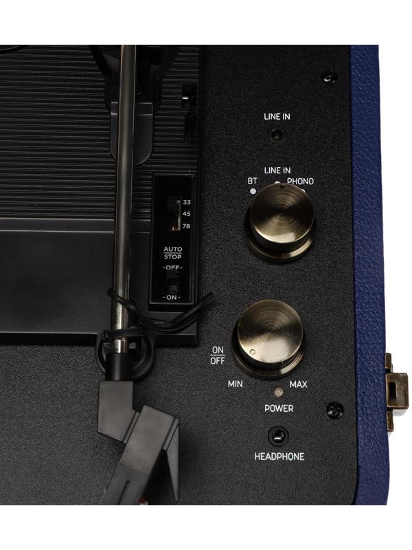 Проигрыватель виниловых дисков Ritmix LP-190B, 6 Вт, RCA, Jack 3.5, BT, синий