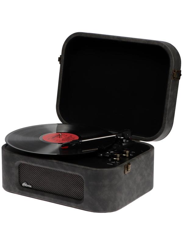 Проигрыватель виниловых дисков Ritmix LP-190B, 6 Вт, RCA, Jack 3.5, BT, серый