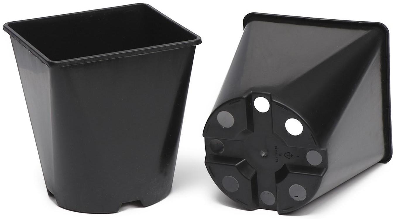 Горшок для рассады, 2 л, d = 14 см, h = 15 см, чёрный, Greengo