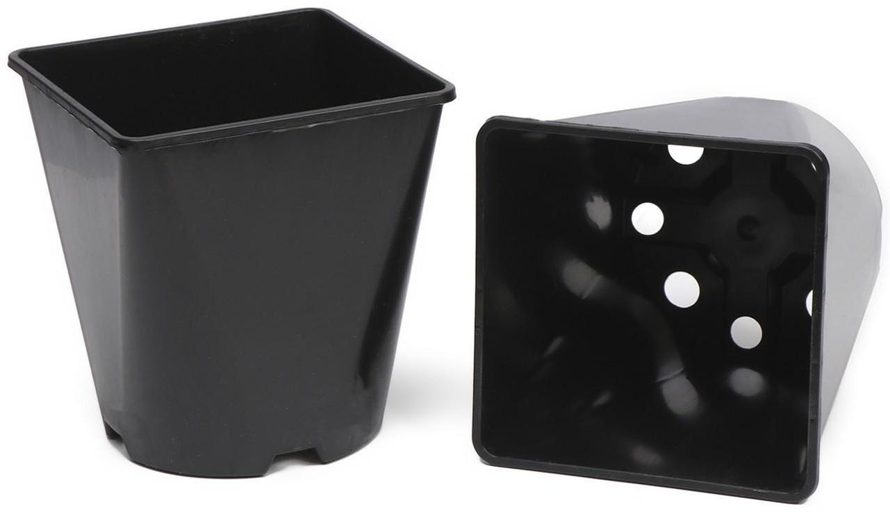 Горшок для рассады, 2 л, d = 14 см, h = 15 см, чёрный, Greengo