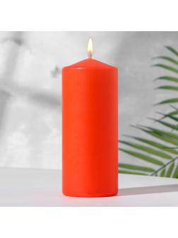 Свеча-цилиндр, 6х14 см, 350 г, 19 ч, красный