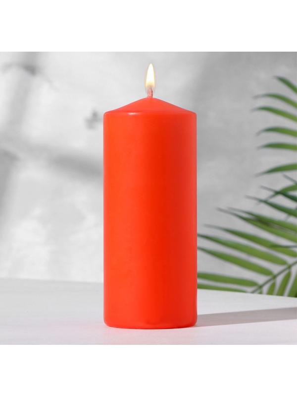 Свеча-цилиндр, 6х14 см, 350 г, 19 ч, красный