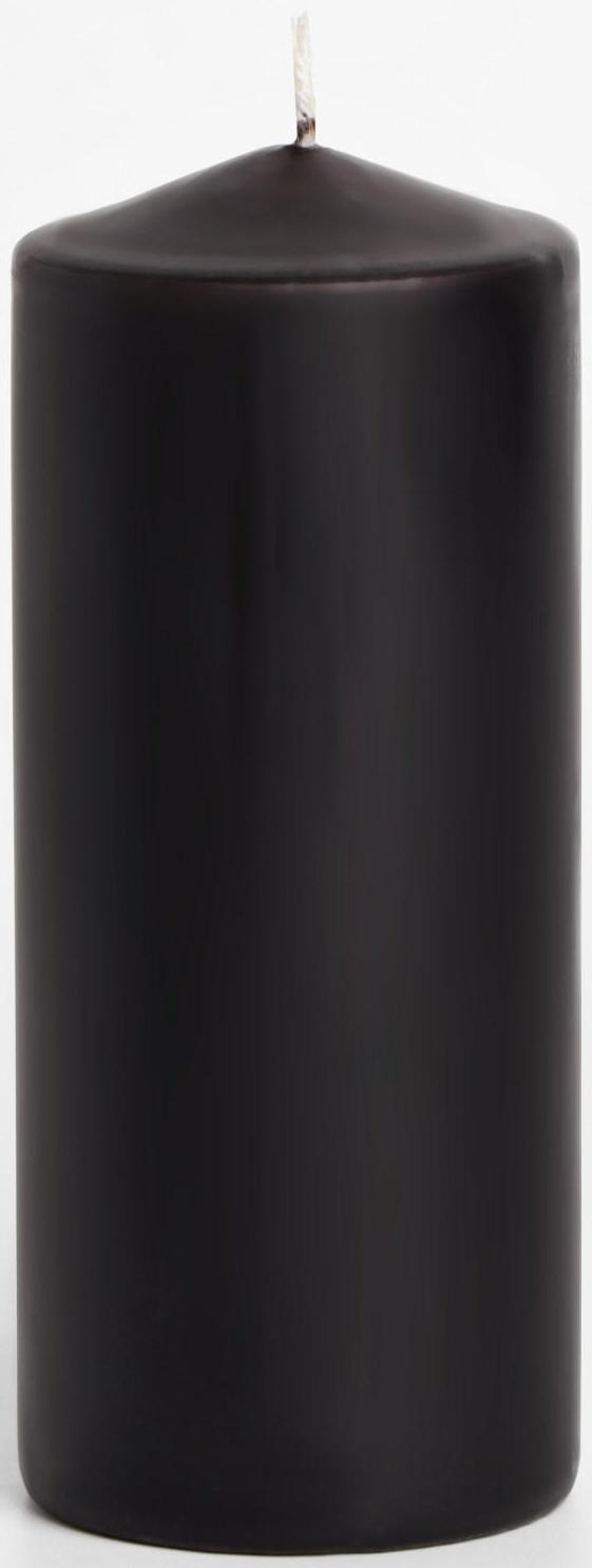 Свеча-цилиндр, 6х14 см, 350 г, 19 ч, чёрный