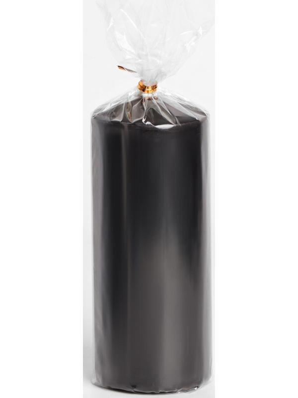 Свеча-цилиндр, 6х14 см, 350 г, 19 ч, чёрный