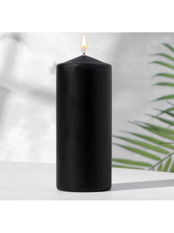 Свеча-цилиндр, 6х14 см, 350 г, 19 ч, чёрный